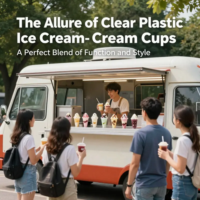 Highlighting the clarity and composition of food-safe plastics in ice cream cups.