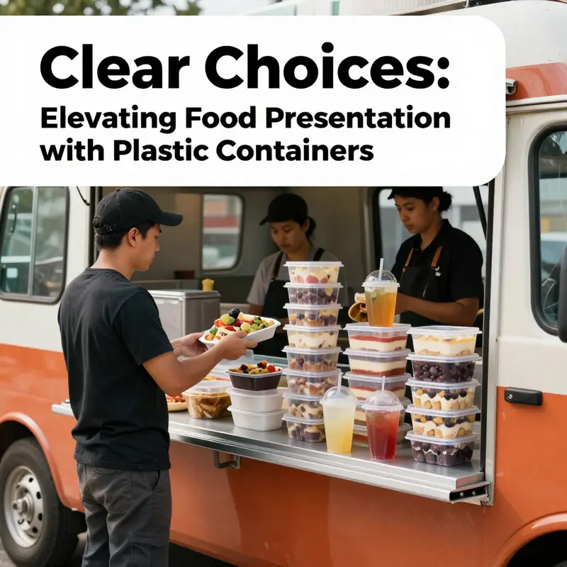 Various types of plastic clear containers showcasing their versatility in food presentation.