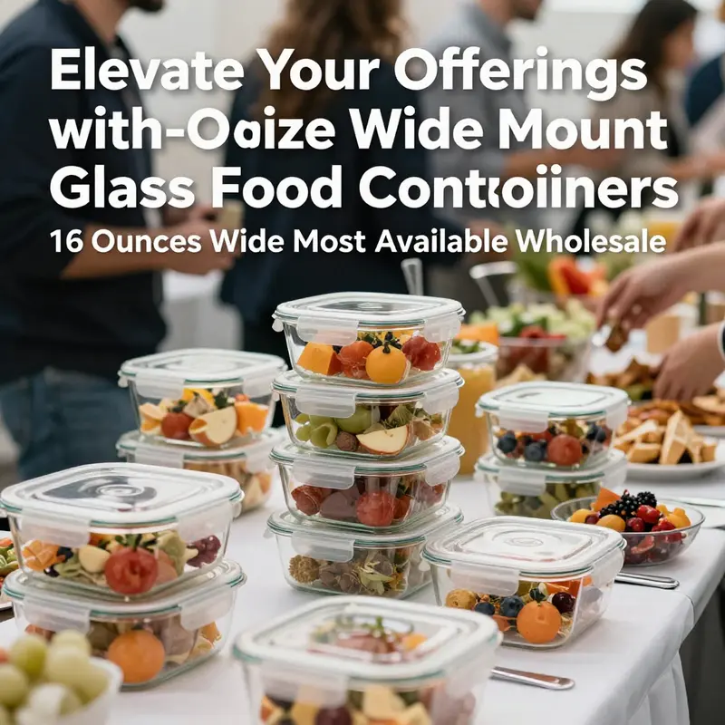 Variety of 16-ounce wide mouth glass food containers showcasing their popularity in today’s market.