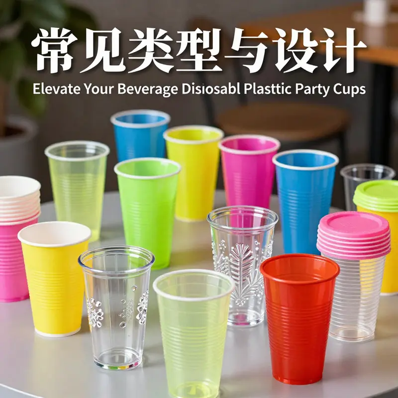 A display of colorful disposable plastic party cups suitable for various festive occasions.