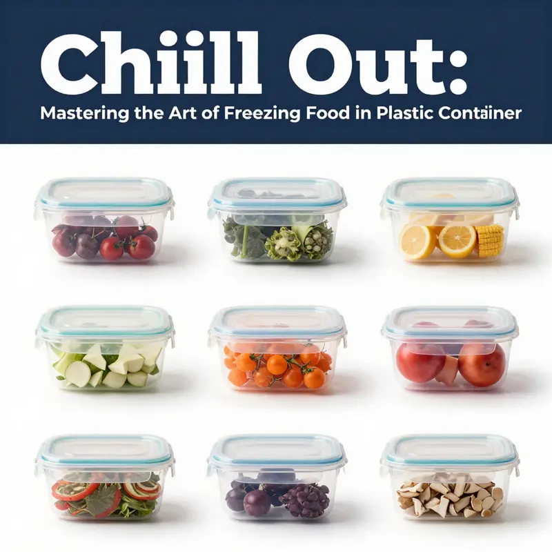 Different types of freezer-safe plastic containers ready for food storage.