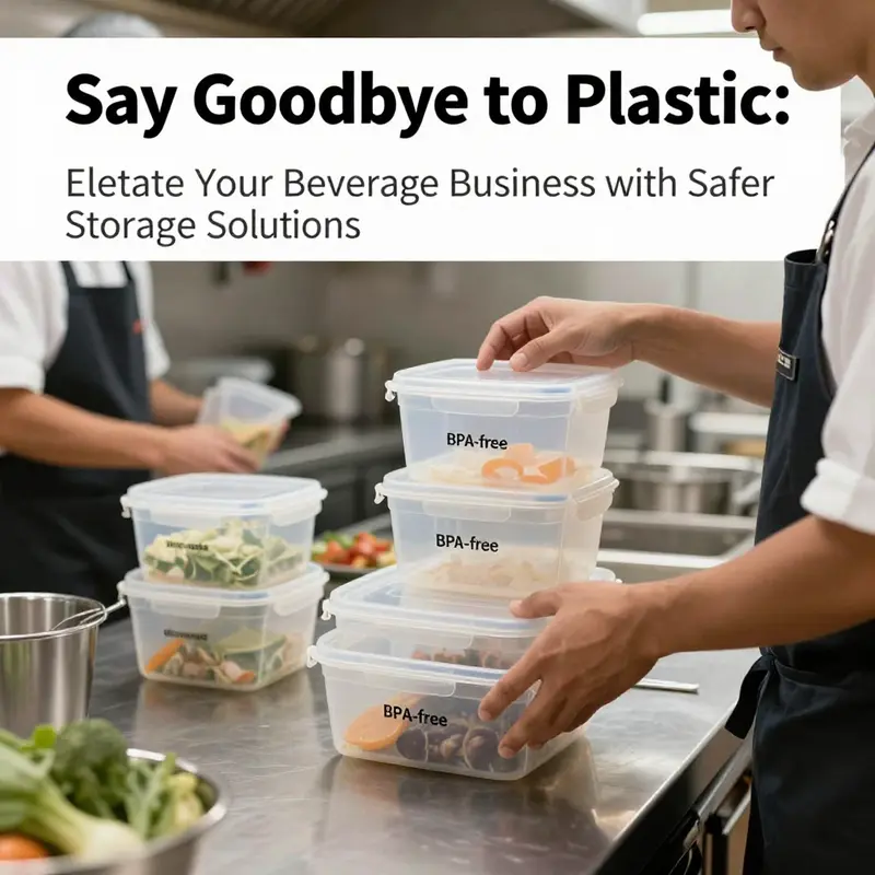 Illustration of the risks associated with plastic food containers compared to safer alternatives.
