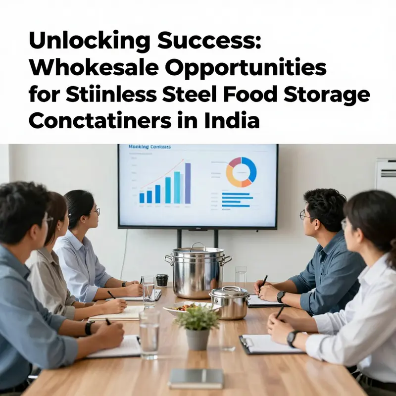 A vibrant Indian market highlighting stainless steel food storage options, reflecting the demand in the local food industry.