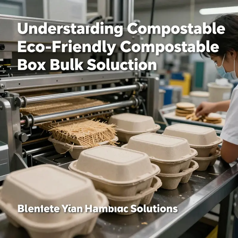 Inside a compostable packaging manufacturing plant showcasing the mass production of eco-friendly hamburger boxes.