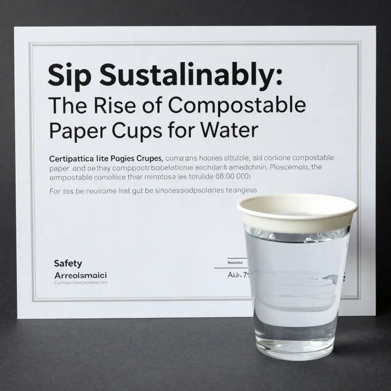 Compostable paper cups for water showcased in a natural setting, highlighting their eco-friendly benefits.