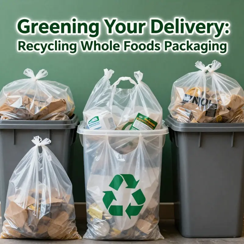 A variety of Whole Foods delivery packaging options ready for recycling.
