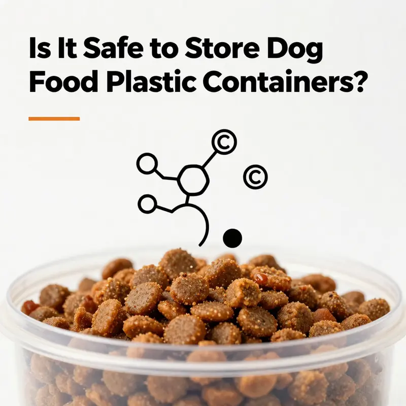 Visual representation of chemical leaching from plastic into dog food.