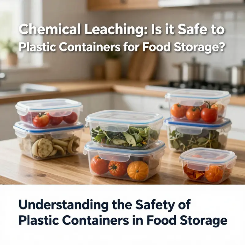 Food items stored in plastic containers, highlighting the risk of chemical leaching.