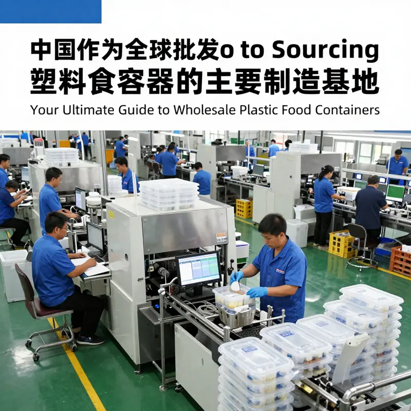 Business professionals collaborating on supplier selection for plastic food containers.