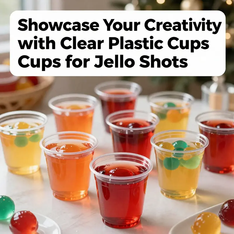 A vibrant display of clear plastic cups highlighting the aesthetic appeal of jello shots.