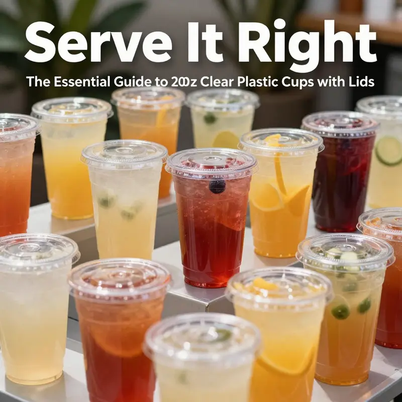 A colorful assortment of drinks presented in 20 oz clear plastic cups with lids, ideal for various occasions.