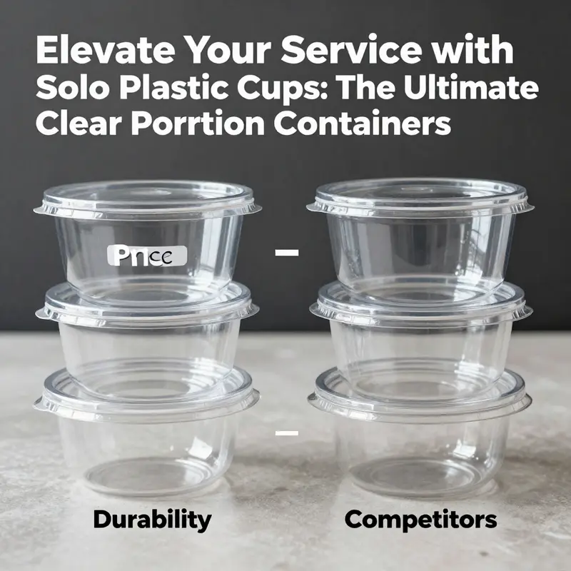 Showcasing the key features of Solo clear portion containers, highlighting their transparency and stackable design.
