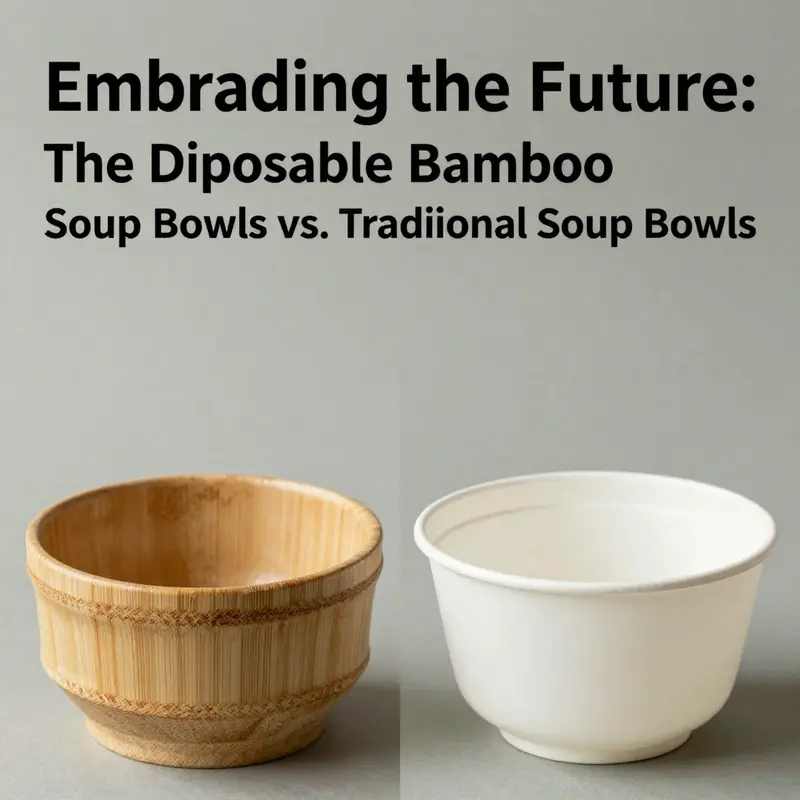 Highlighting the natural beauty and sustainability of bamboo, emphasizing the eco-friendliness of disposable soup bowls.