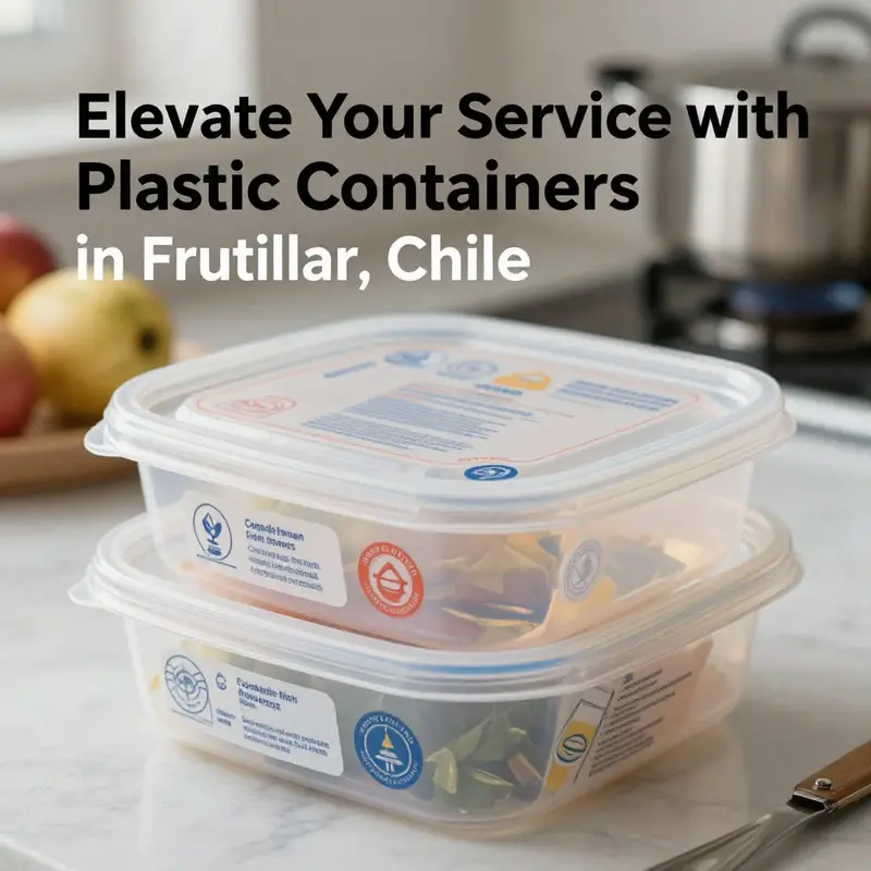 Food vendors in Frutillar actively demonstrate the practical use of plastic containers for food.