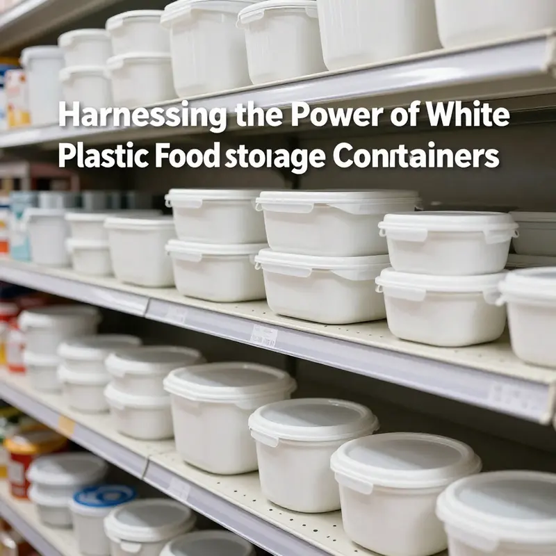 Well-organized white plastic food storage containers utilized in a beverage shop.