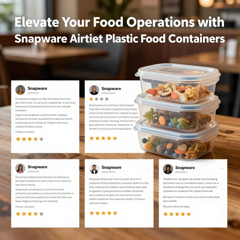 Showing the durable construction of Snapware Airtight Plastic Food Containers, perfect for food service.