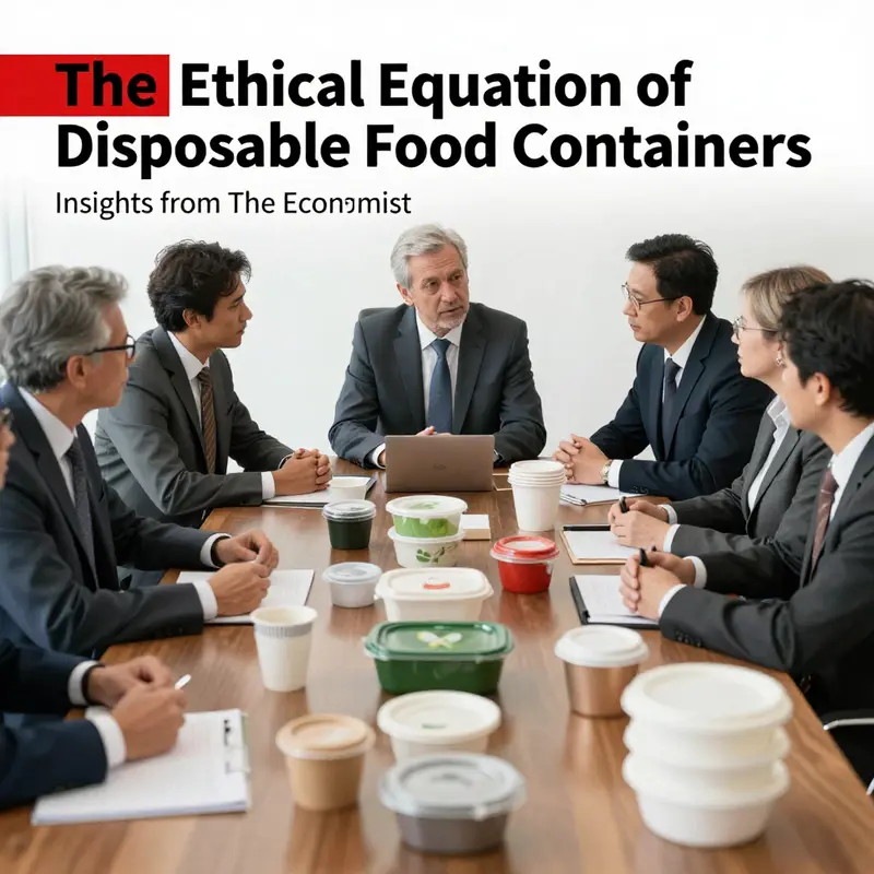 A visual representation of the environmental impact of disposable food containers against a backdrop of nature.