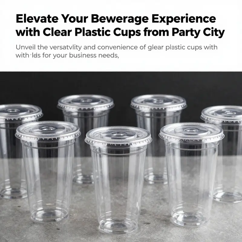 An engaging display of clear plastic cups with lids in different settings highlighting their versatility.