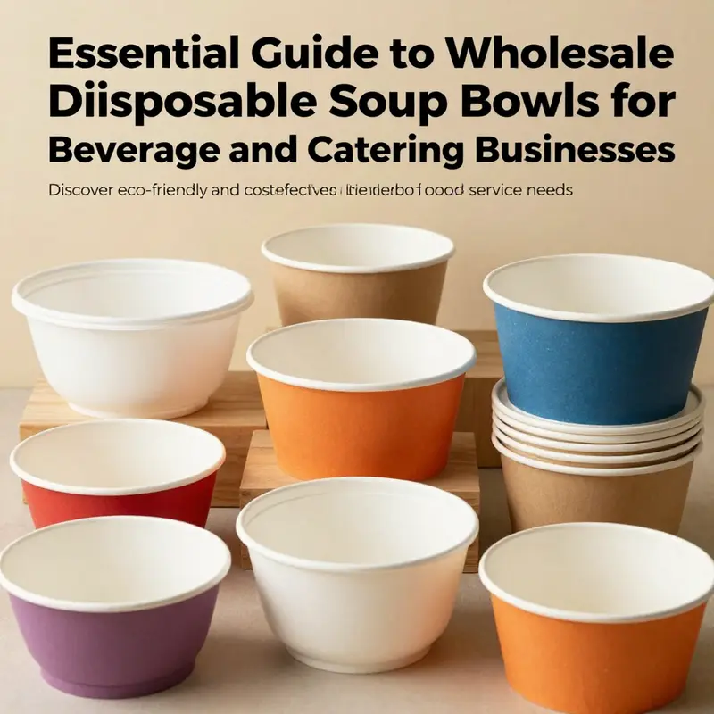 An attractive display of various disposable soup bowls illustrating options for wholesale food service.