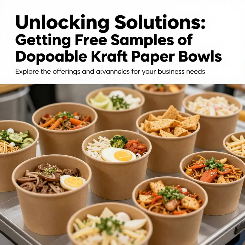 Array of filled disposable kraft paper bowls set in a lively restaurant environment.