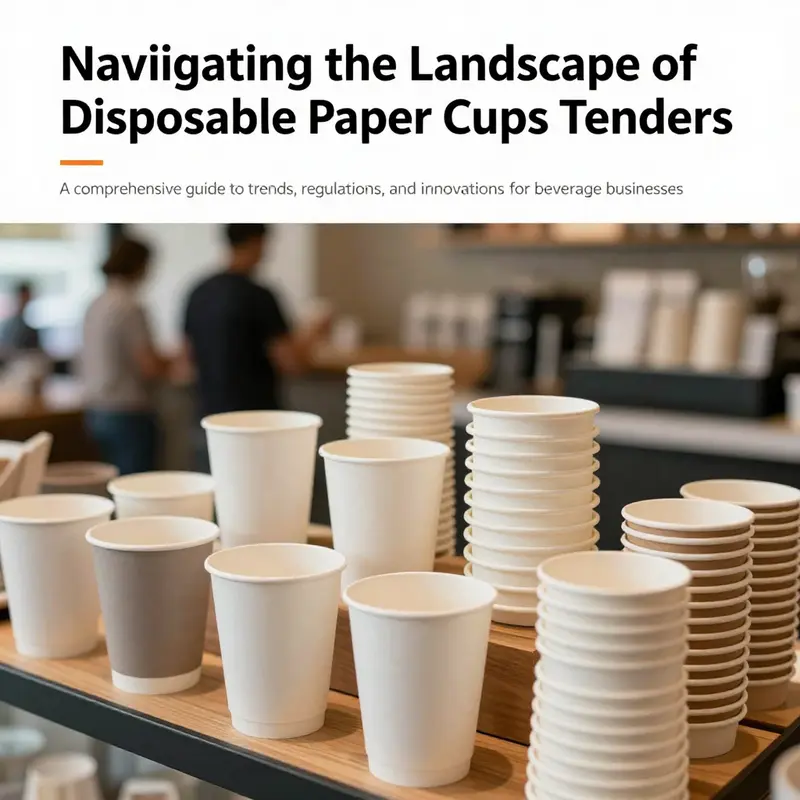 A collection of disposable paper cups on display in a cafe, emphasizing the theme of the article.