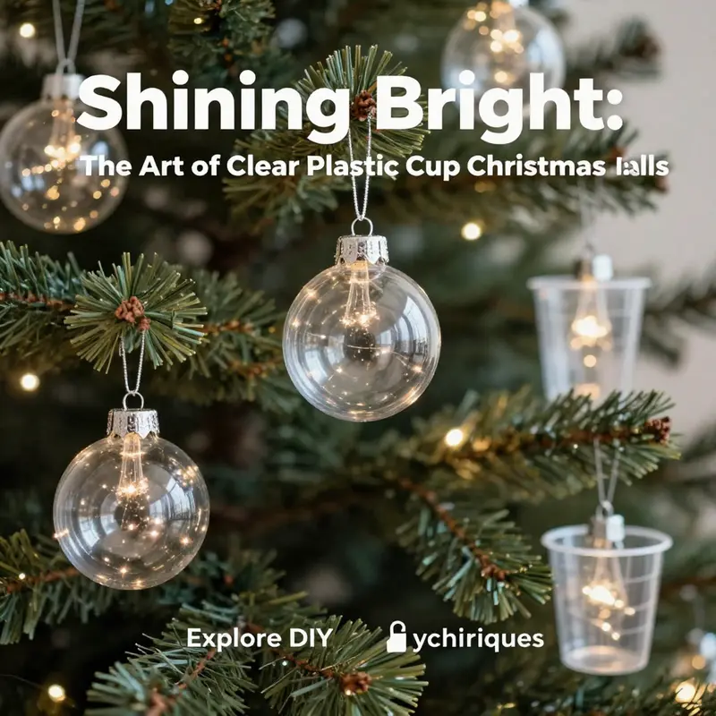 A charmingly decorated Christmas tree adorned with clear plastic cup Christmas balls emitting soft, colorful lights.