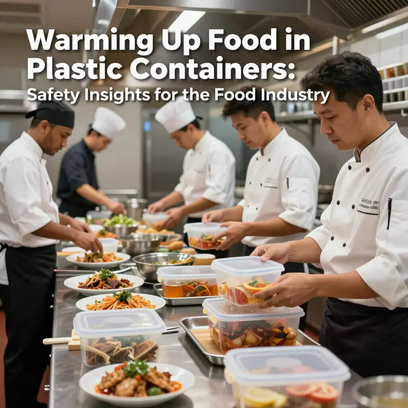 Kitchen staff preparing delicious meals while adhering to safety standards for food container use.