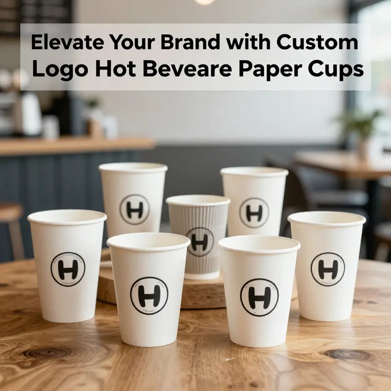 An array of custom hot beverage paper cups highlighting different constructions for thermal retention.