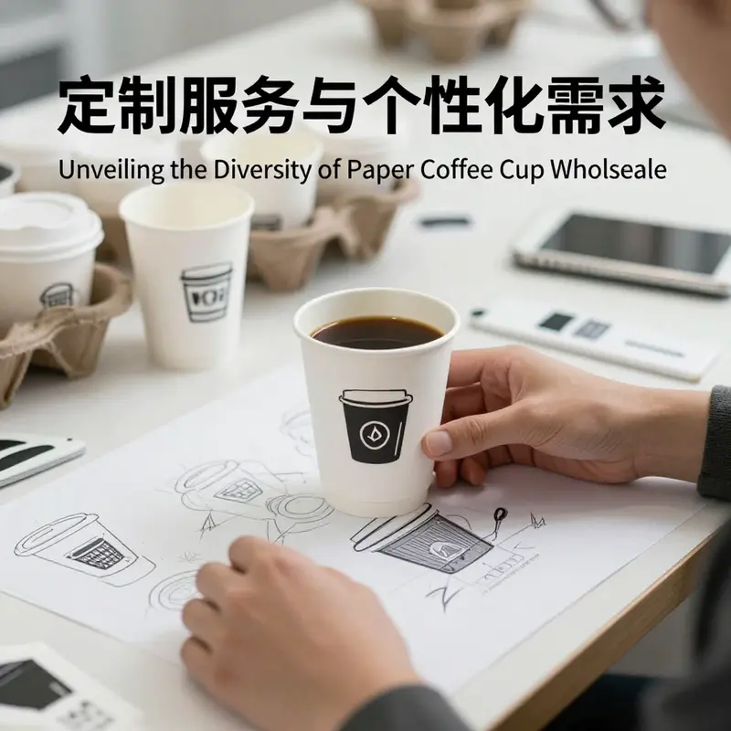 A diverse selection of paper coffee cups, highlighting the variety available in the wholesale market.