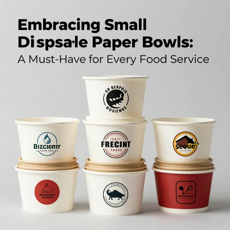 A display highlighting the variety of small disposable paper bowls available in the market.