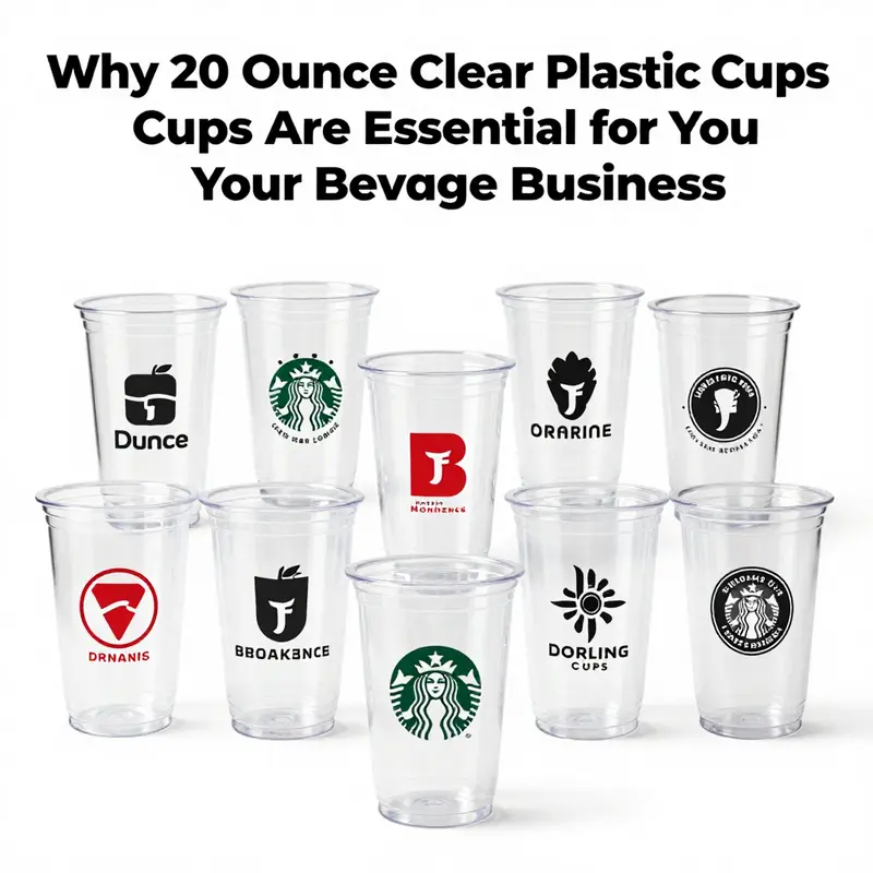The manufacturing process of high-quality 20-ounce clear plastic cups, showcasing PET material and production.