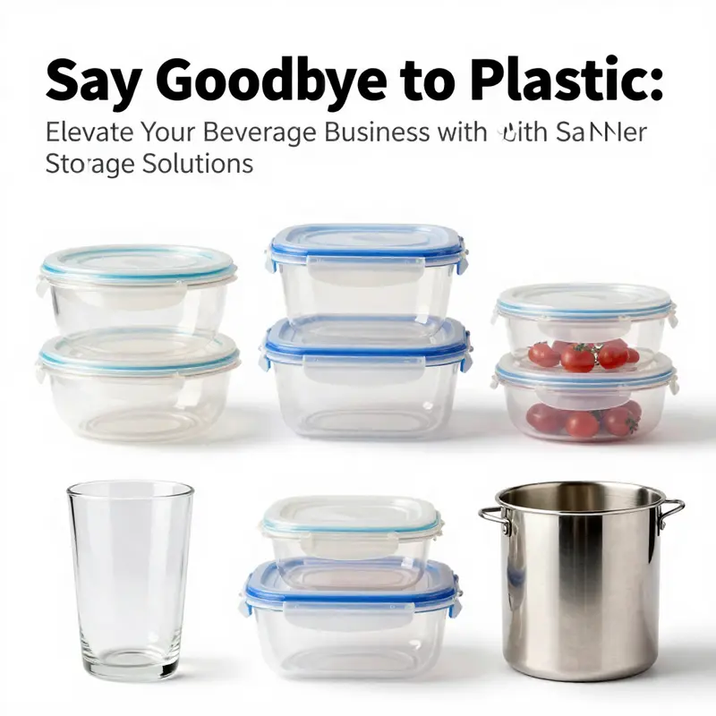 Illustration of the risks associated with plastic food containers compared to safer alternatives.