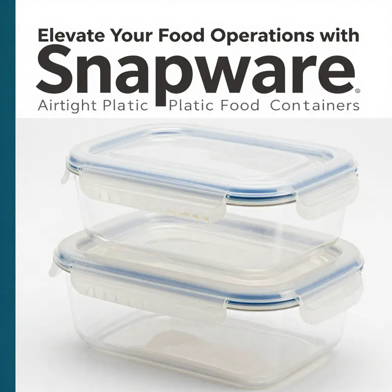Showing the durable construction of Snapware Airtight Plastic Food Containers, perfect for food service.