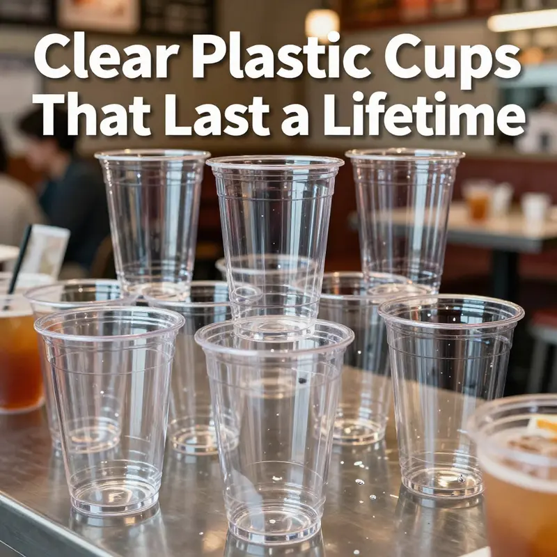 Sturdy polycarbonate cups in a restaurant, emphasizing their break-resistance and longevity.