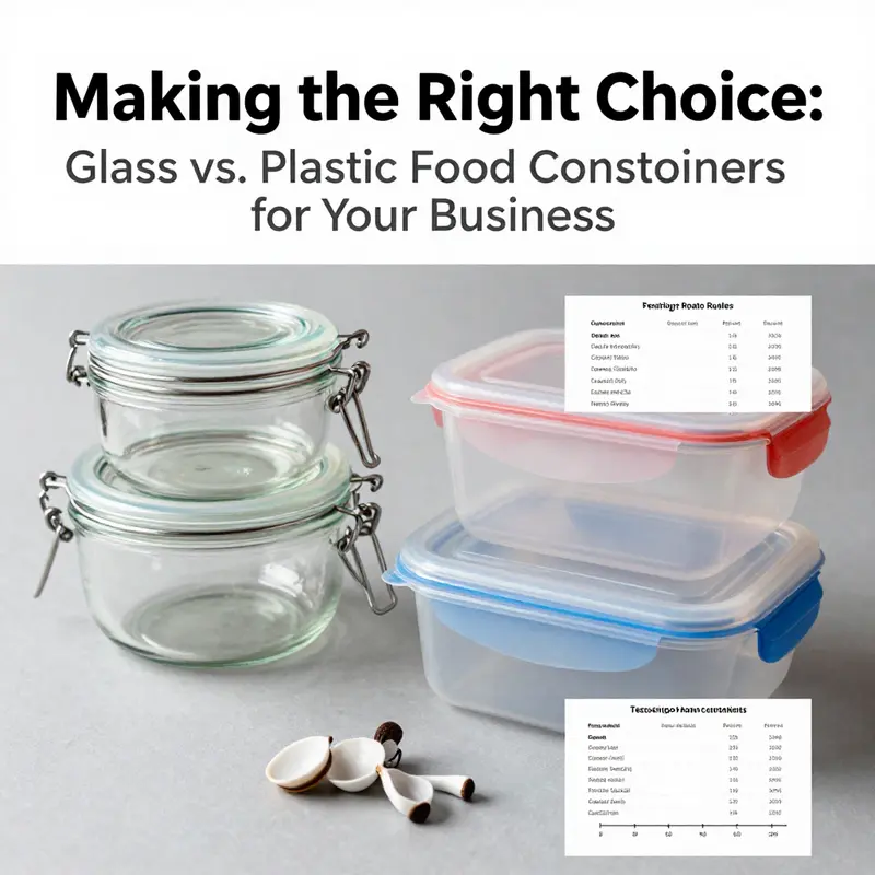 Comparing the safety features and stability of glass and plastic food containers.