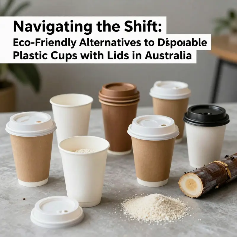 Infographic summarizing the regulations on disposable plastic cups and lids in Australia.