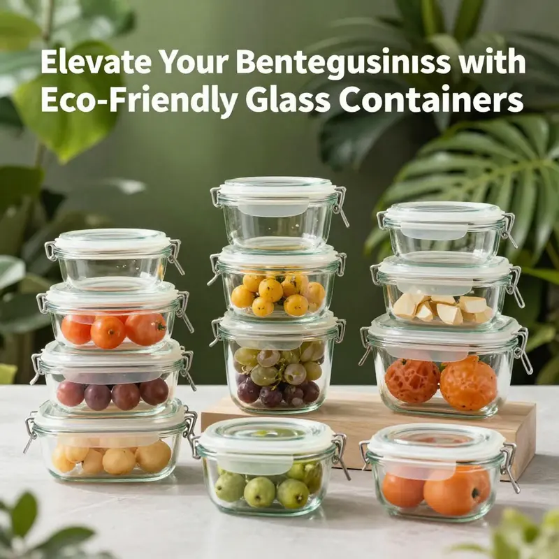 A showcase of eco-friendly glass containers reflecting contemporary design.