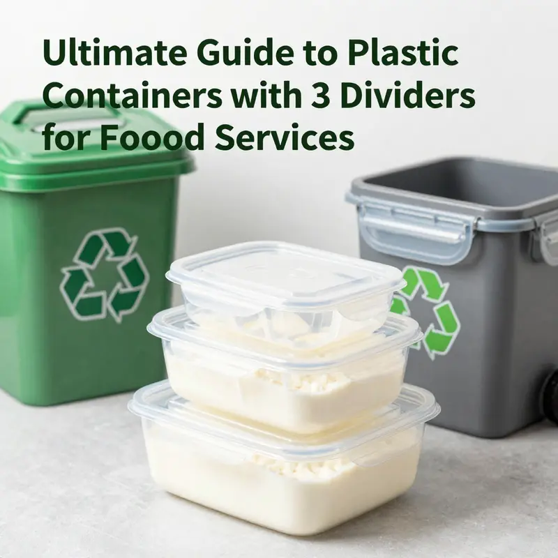A variety of plastic containers with three dividers, ideal for meal organization.