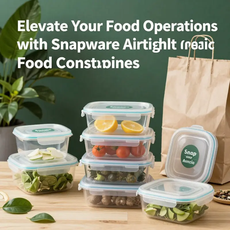 Showing the durable construction of Snapware Airtight Plastic Food Containers, perfect for food service.