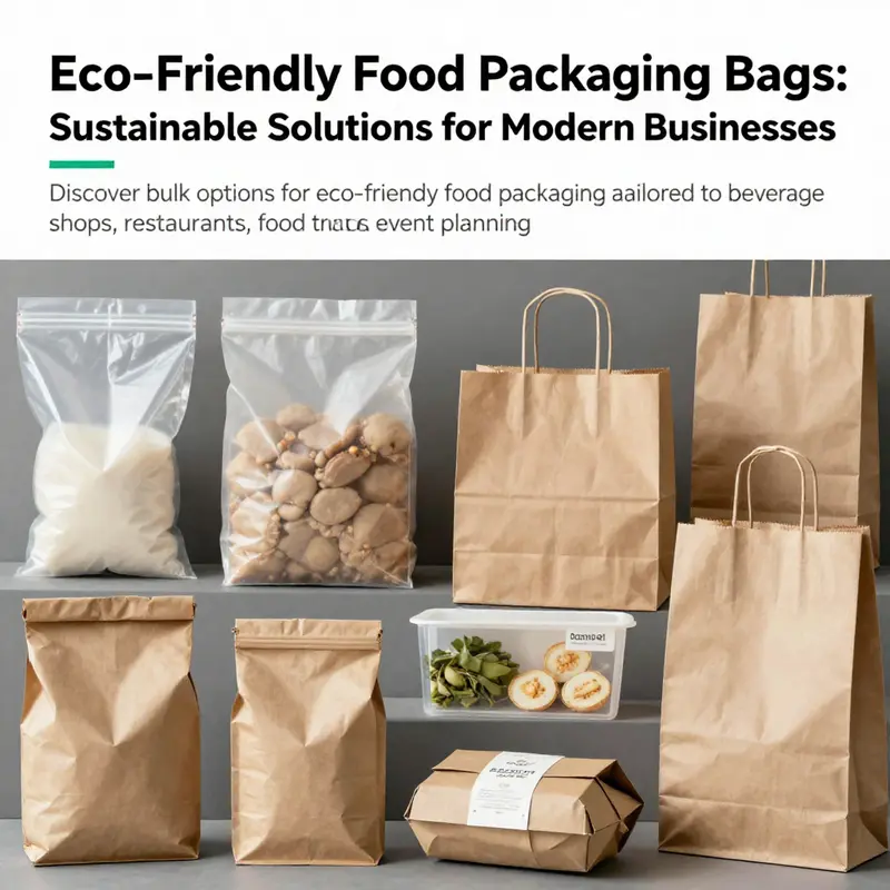 A visual display of eco-friendly food packaging options, representing sustainable solutions for contemporary food businesses.