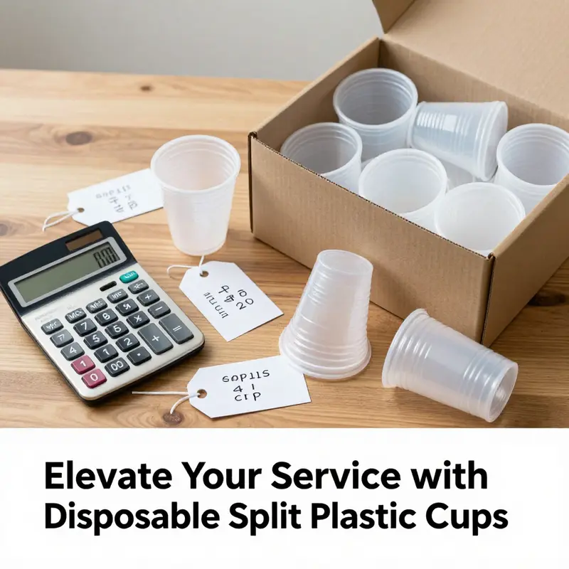 Versatile designs of disposable split plastic cups, ideal for serving paired beverages.