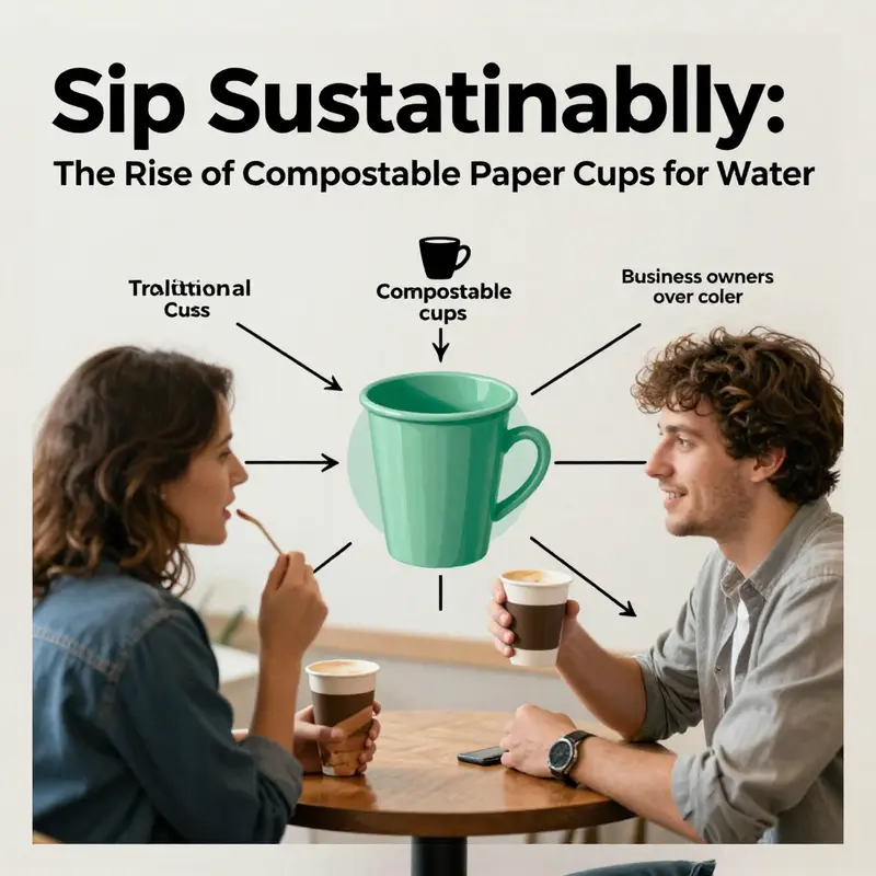 Compostable paper cups for water showcased in a natural setting, highlighting their eco-friendly benefits.