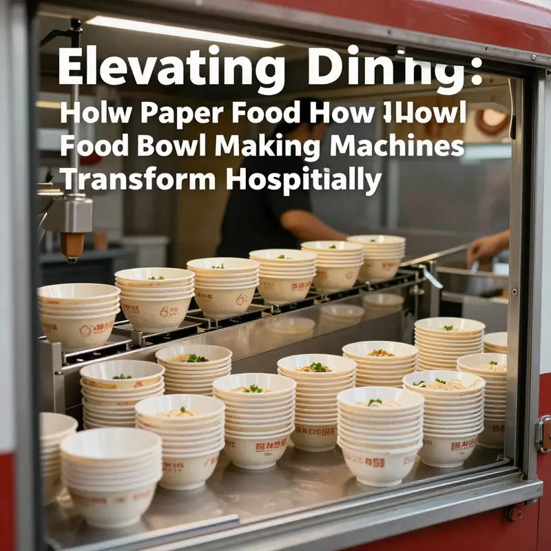 A state-of-the-art paper bowl making machine producing high-quality disposable noodle bowls.