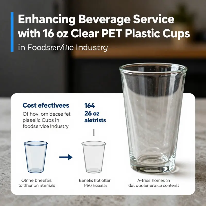 Showcasing the durability and functionality of 16 oz clear PET plastic cups filled with drinks.