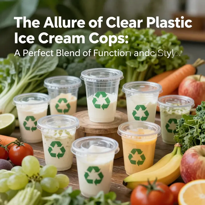 Highlighting the clarity and composition of food-safe plastics in ice cream cups.
