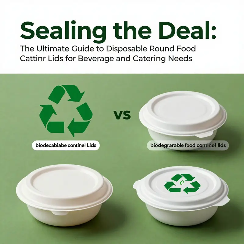 An array of disposable round food container lids showcasing plastic and biodegradable options.