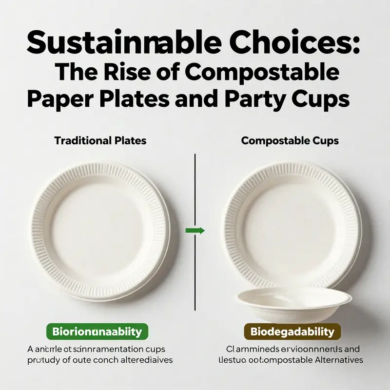 Comparison of environmental impacts between traditional paper and compostable plates.