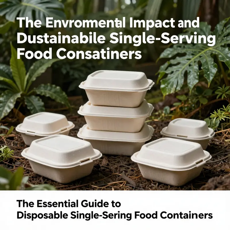 A variety of disposable food containers showcasing different materials like plastic, foam, and pulp.
