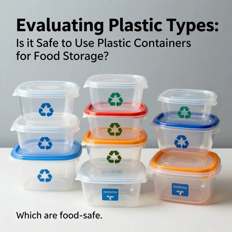 Food items stored in plastic containers, highlighting the risk of chemical leaching.