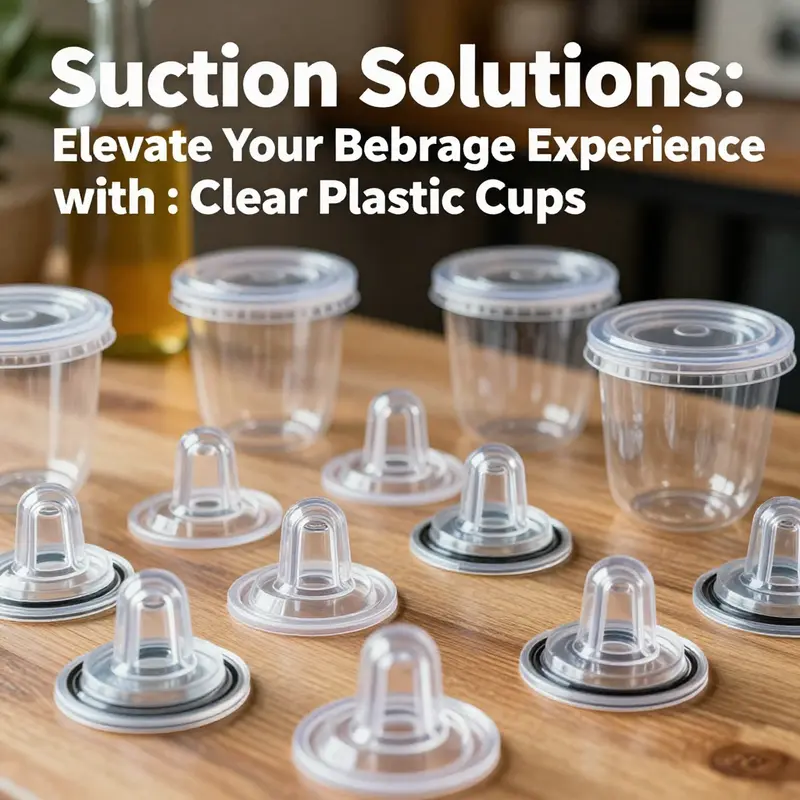 A dynamic display of clear plastic suction cups used in food and beverage settings.